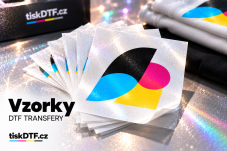 DTF transfer vzorek A4 Cold Peel Glitter DTF
