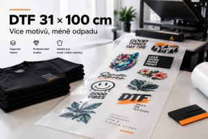 DTF 31 × 100 cm: jak z jednoho metru vytěžit maximum