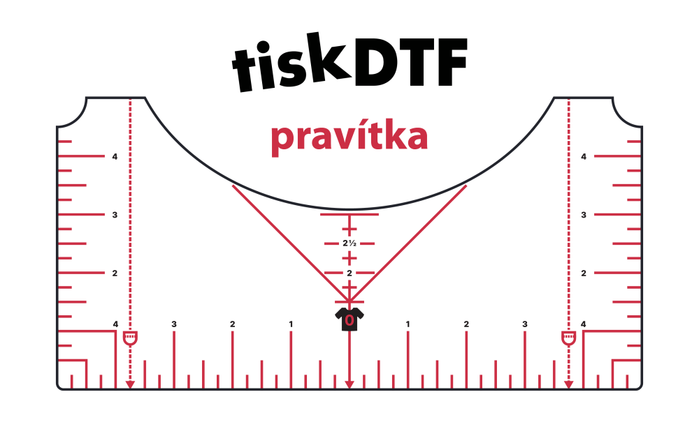 Pravítka pro zarovnání DTF transferů na trička